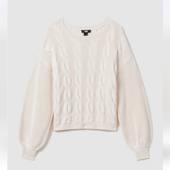 Paige Osanne Ivory Cotton Blend Knitted Jumper Sweater Women's Size Small - Picture 2 of 16